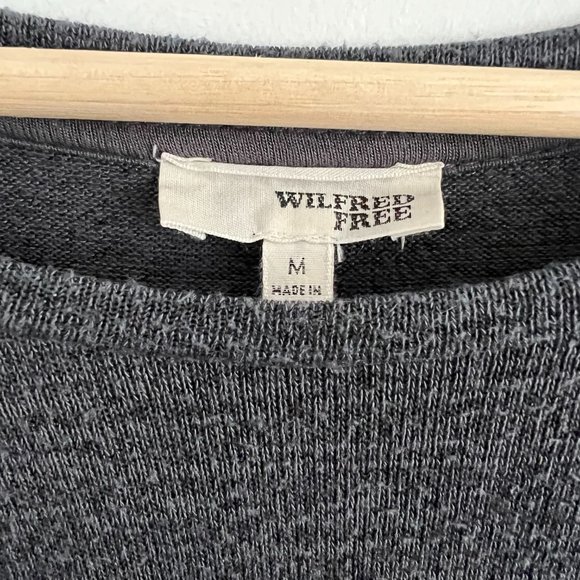 WILFRED FREE ARITZIA GRAY LONG SLEEVE LONG DRESS WITH SIDE SLIT - MEDIUM - Picture 2 of 3